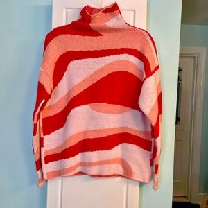 Wavy Mock Neck Sweater